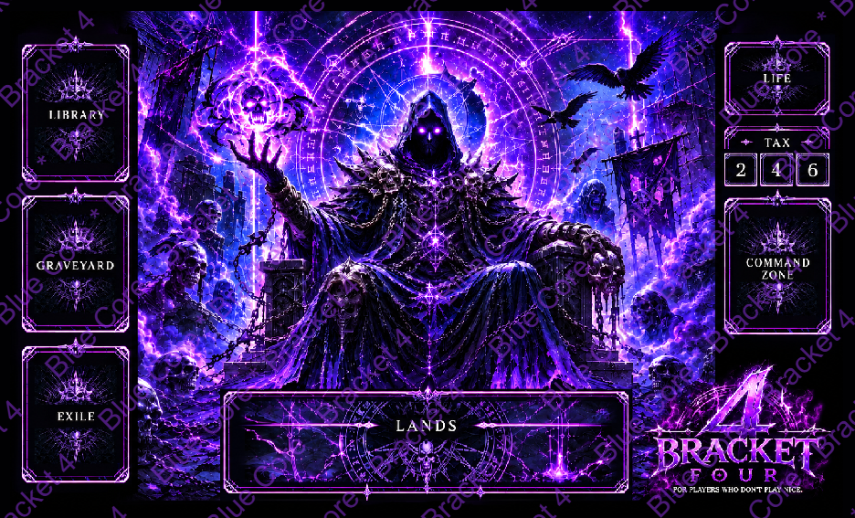 Bracket 4 Deluxe Commander EDH Playmat - Black