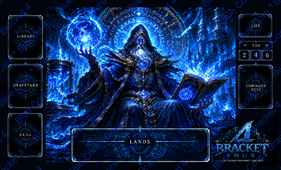 Bracket 4 Deluxe Commander EDH Playmat - Blue