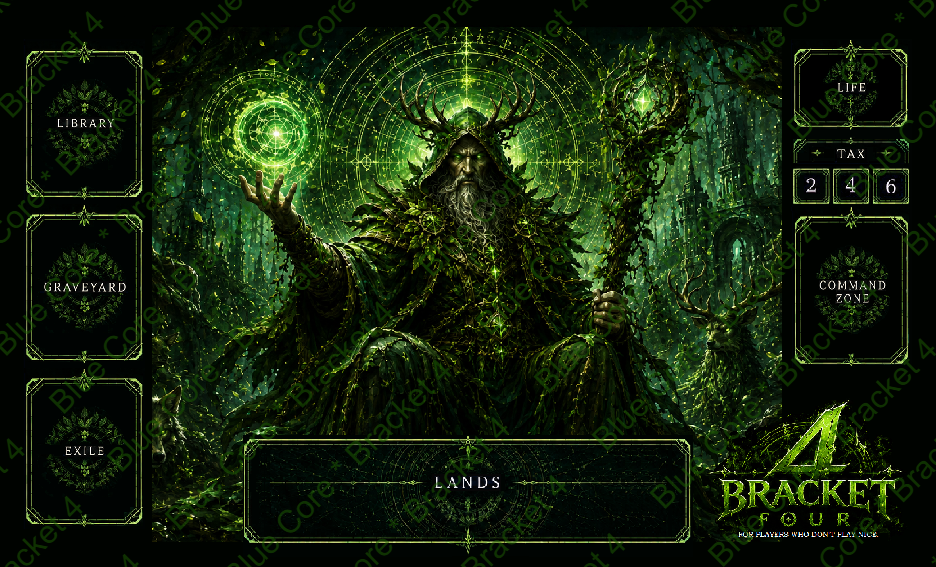 Bracket 4 Deluxe Commander EDH Playmat - Green